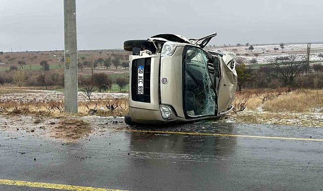 Olumsuz hava kazaya neden oldu: 1 yaralı