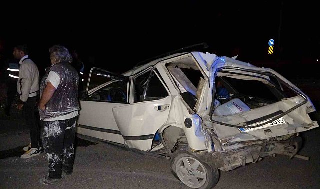 Otomobilin hurdaya döndüğü kazada emniyet kemeri hayat kurtardı