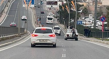 Şanlıurfa'da tehlikeli yolculuk kamerada