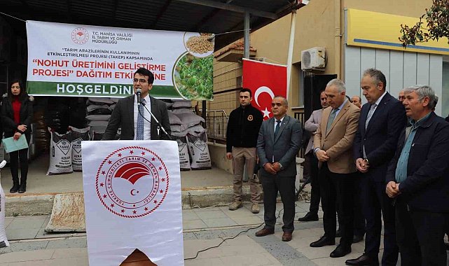 Selendili çiftçilere nohut tohumu desteği