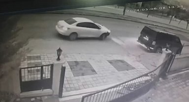 Sitenin girişine çarptı, böyle kaçtı