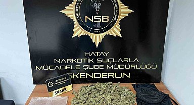 Şüpheli şahsın üzerinden skunk çıktı