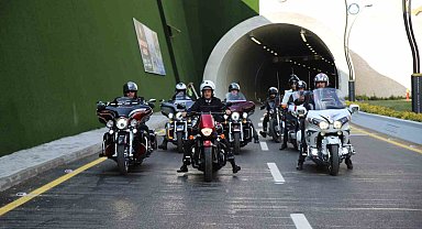 Tahmazoğlu 100. Yıl Tünelleri'nde motosiklet turu attı