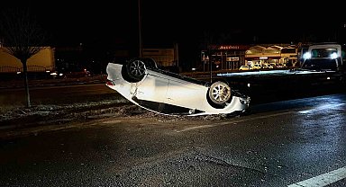 Takla atan otomobilden burnu bile kanamdan çıktı