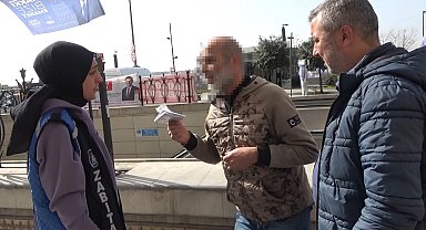 Taksim'de üçüncü defa dilenirken yakalandı