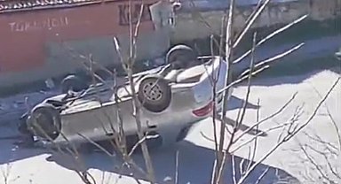 Tavşanlı'da takla atan otomobil ters döndü: 1 yaralı
