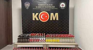 Tekirdağ'da 250 litre sahte içki, 62 litre etil alkol ele geçirildi.