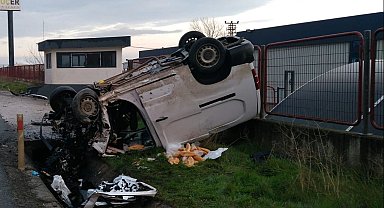 Tekirdağ'da takla atan aracın sürücüsü hayatını kaybetti