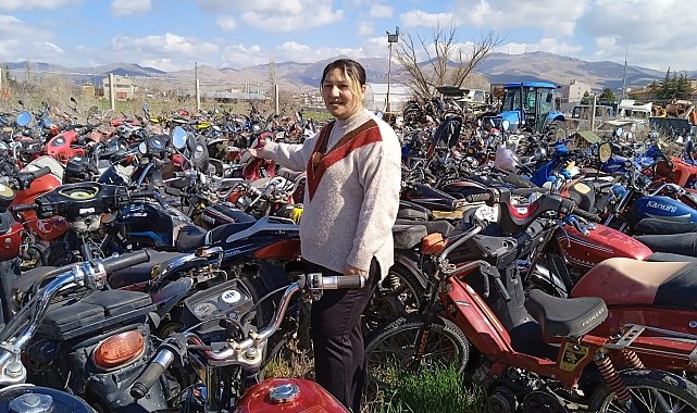 Yediemin otoparkındaki motosikletler geri dönüşüme gönderildi