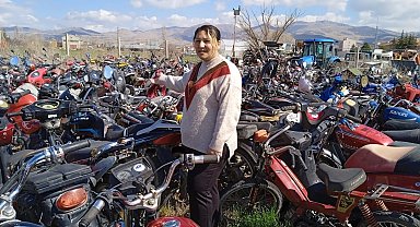 Yediemin otoparkındaki motosikletler geri dönüşüme gönderildi
