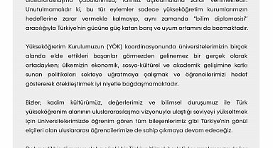 17 üniversiteden ortak bildiri: "Türkiye'nin gönül elçileri uluslararası öğrencilerimize sahip çıkmaya devam edeceğiz"