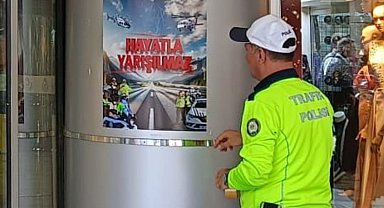 'Hayatla Yarışılmaz' afişleri ile trafik güvenliğine dikkat çekildi