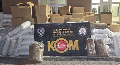 Aksaray'da tır içerisinde kaçak tütün ele geçirildi