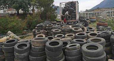 Alanya'da atık lastikler ekonomiye kazandırılıyor