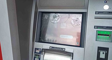 Alanya'da ATM'nin ekranına zarar verildi