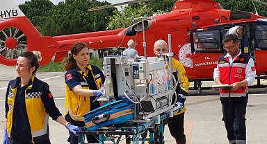 Ambulans helikopter erken doğan bebek için havalandı