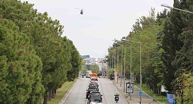Antalya'da helikopter destekli polis korteji