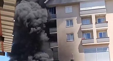 Apartman bahçesinde yangın paniği