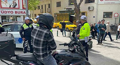 Araç girişinin yasak olduğu caddede polis denetim yaptı