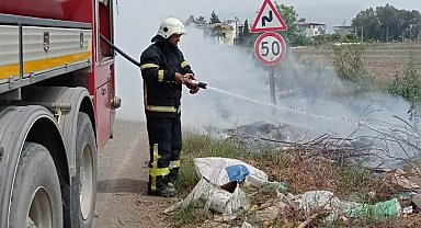 Arsuz'da çıkan çöplük yangını söndürüldü