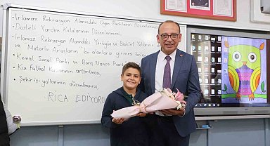 Başkan Akın, sınıf başkanı Ege'nin seçim vaadini yerine getirdi
