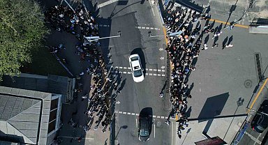 Beşiktaş'ta bayram yoğunluğu dron ile havadan görüntülendi