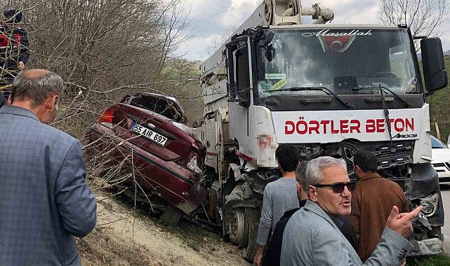 Beton mikseri ile otomobil çarpıştı: 1 ölü