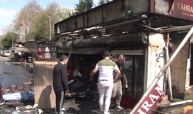 Beykoz'da büfe alev alev yandı