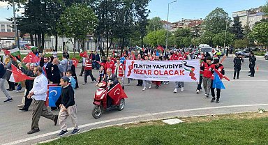 Binlerce İnegöllü Gazze için yürüdü