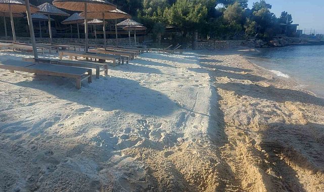 Bodrum'da beyaz kum yeniden hortladı