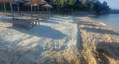 Bodrum'da beyaz kum yeniden hortladı
