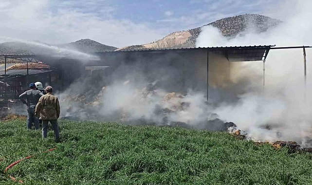 Burdur'da kaynak makinesinden çıkan yangında bin saman balyası yandı: 1 yaralı