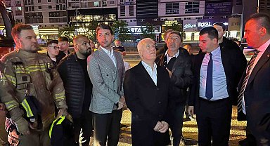 Bursa'da iş merkezinin çatısı alev alev yandı