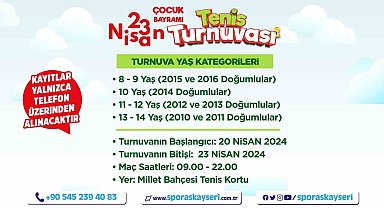 Büyükşehir'in Yeni Tenis Kortu'nda 23 Nisan'a özel turnuva