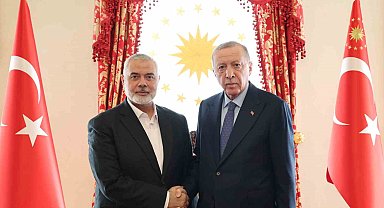 Cumhurbaşkanı Erdoğan, Dolmabahçe'de Hamas Siyasi Büro Başkanı Haniye'yi kabul etti