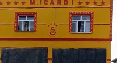 Diyarbakır'da yaşayan bir Galatasaray taraftarı evinin dış cephesine 'M. Icardi' yazdırdı