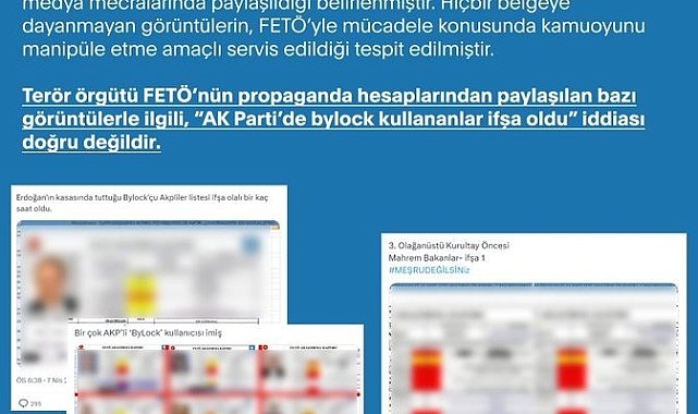 DMM: "'AK Parti'de bylock kullananlar ifşa oldu' iddiası doğru değildir"