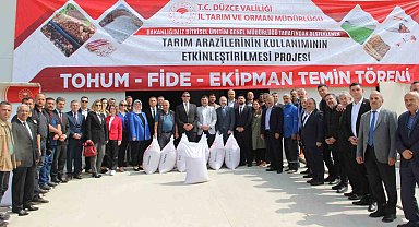 Düzce'de çeltik üreticine tohum desteği