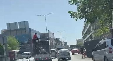 Gaziantep'te tehlikeli yolculuk