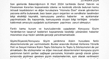 Hazine Bakanlığı: "Koruyucu giyim yardımları kesildi haberleri gerçeği yansıtmıyor"