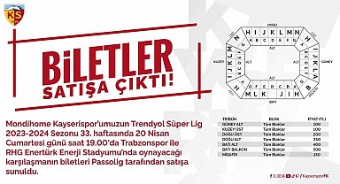 Kayserispor-Trabzonspor maçı bilet fiyatları belli oldu