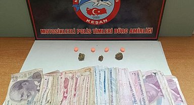 Keşan'da polisin durdurduğu şüpheliden uyuşturucu ele geçirildi
