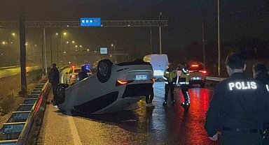 Kiralık araçlar çarpıştı, takla atan otomobilden burnu bile kanamadan çıktı