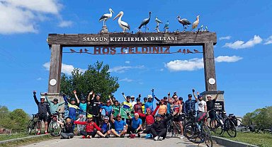 Kızılırmak Deltası'na bisiklet turu: 104 km pedal çevirdiler