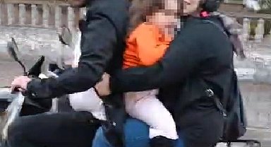 Motosikletle tehlikeli yolculuklar görüntülendi