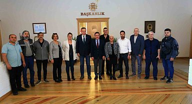 Muğla Büyükşehir Gazeteciler Derneği'nden Başkan Aras'a 'Hayırlı olsun' ziyareti