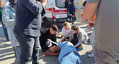 Otomobil ile çarpışan motosikletin sürücüsü yaralandı