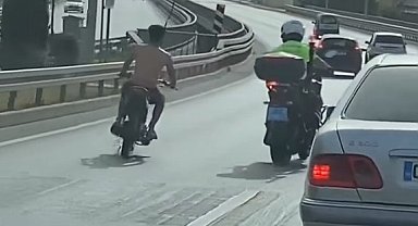 Peşindeki polisin üzerine motosiklet süren sürücüye 38 bin lira para cezası
