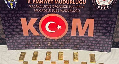 Piyasa değeri 33 milyon TL olan 12 kilogram gümrük kaçağı altın ele geçirildi