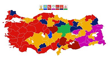 Samsun'da 17 ilçe, 6 parti ve 1 bağımsız aday arasında dağıldı